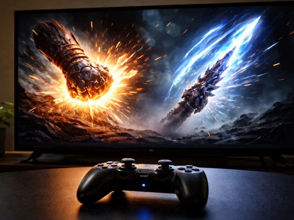 Close-up of a gaming setup with melee-focused action effects inspired by Bone Crusher and Soaring Talon.